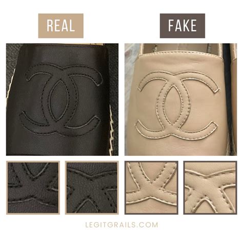 real chanel espadrilles vs fake|chanel shoes real.